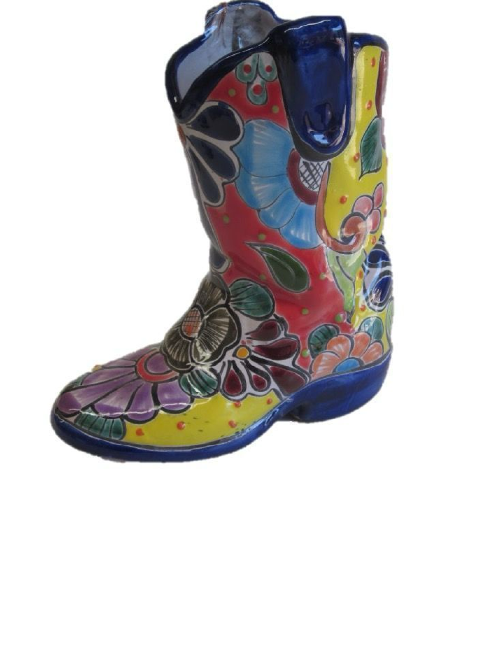 Talavera Mexican Cowboy Boot Planter