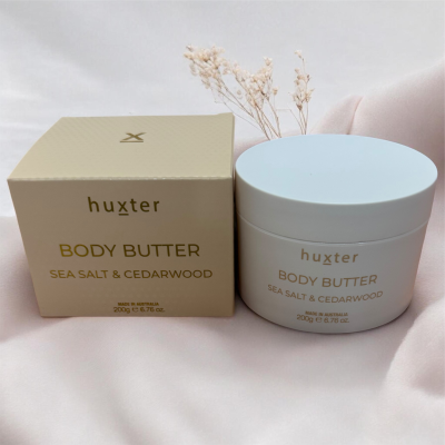 Body Butter -- Sea Salt & Cedarwood. neutral - Beautiful creamy moisturise for the body. 200gm 
Australian made by Huxter from Victoria.
